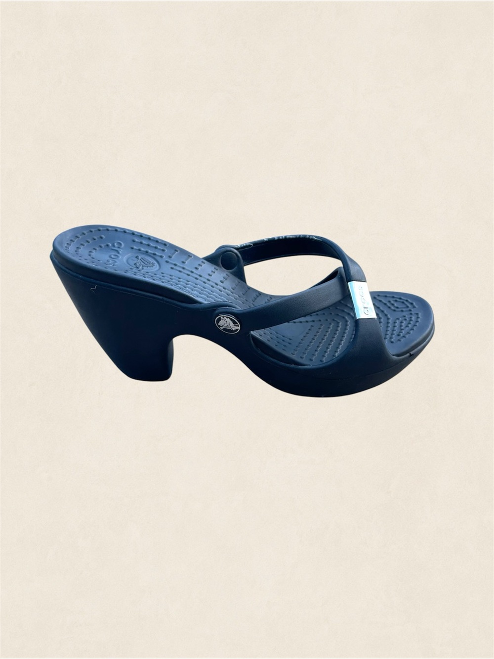 Crocs Cyprus IV Black Platform Heel Sandals Comfort Criss Cross Slip On Chunky - Picture 1 of 14